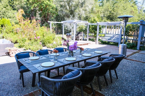 Outdoor dining table & patio